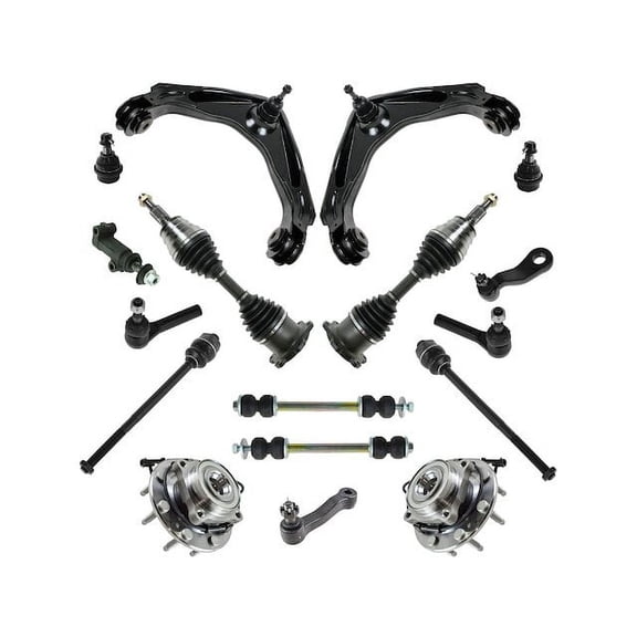 Front Control Arm Wheel Hub Ball Joint Kit 17 Piece - Compatible with 2001 - 2003, 2005 - 2006 Chevy Silverado 1500 HD 4WD 2002
