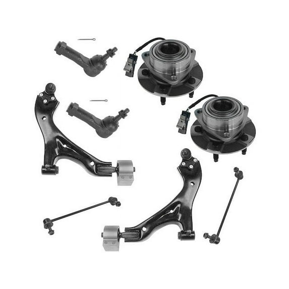 Front Control Arm Wheel Hub Tie Rod End Kit 8 Piece - Compatible with 2006 Pontiac Torrent