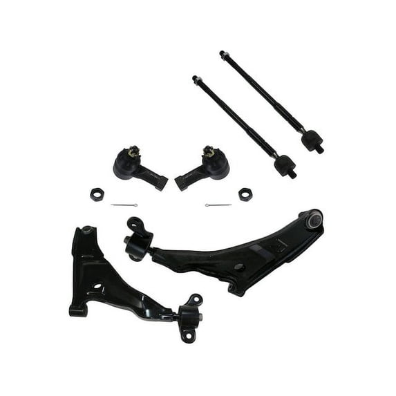 Front Control Arm and Tie Rod End Kit 6 Piece - Compatible with 2002 - 2005 Chrysler Sebring Coupe 2-Door 2003 2004