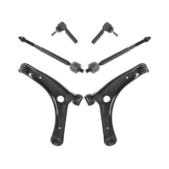 Front Control Arm and Tie Rod End Kit 6 Piece - Compatible with 2007 - 2017 Jeep Patriot 2008 2009 2010 2011 2012 2013 2014 2015 2016