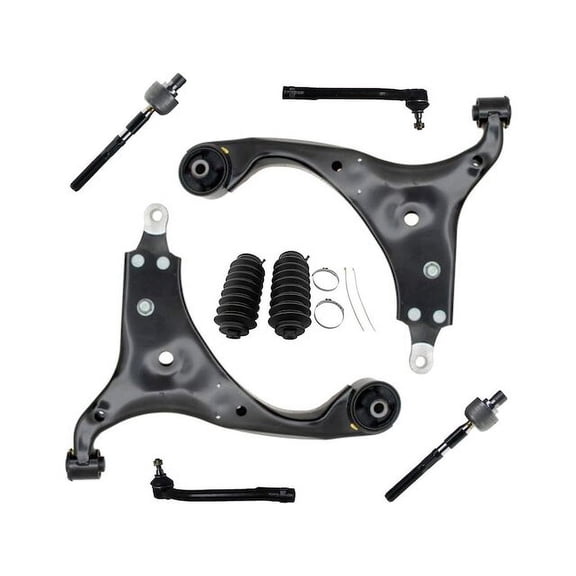 Front Control Arm and Tie Rod End Kit - Compatible with 2007 - 2012 Hyundai Elantra 2.0L 4-Cylinder 2008 2009 2010 2011
