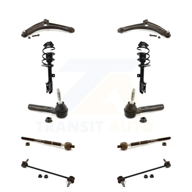 Front Control Arms Assembly And Complete Shock Tie Rods Link Sway Bar Suspension Kit (10Pc) For Dodge Caliber Excludes 1.8 Liter Engine SRT4 Models KSS-104021