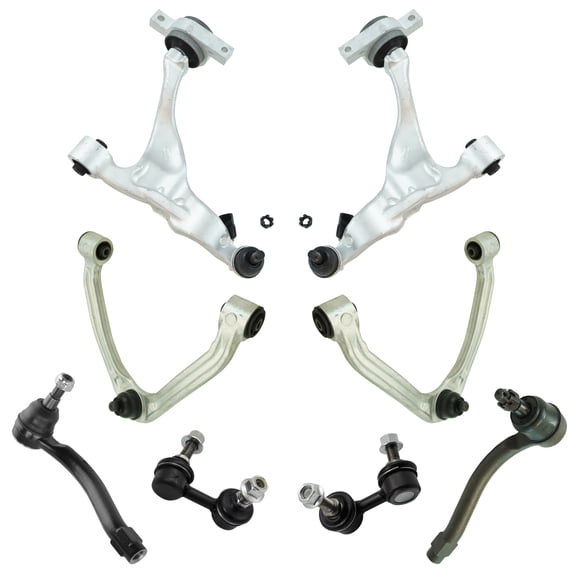 TRQ Front Steering & Suspension Kit Control Arm with Ball Joint Sway Bar Stabilizer Link Tie Rod Fits 2006-2010 Infiniti M35 M45