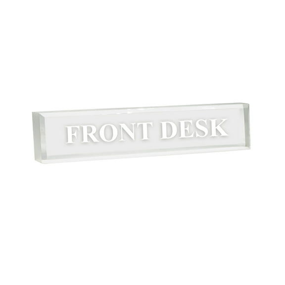 Front Desk 2" x 8" Frosted Acrylic - Office Desk Accessories D?cor