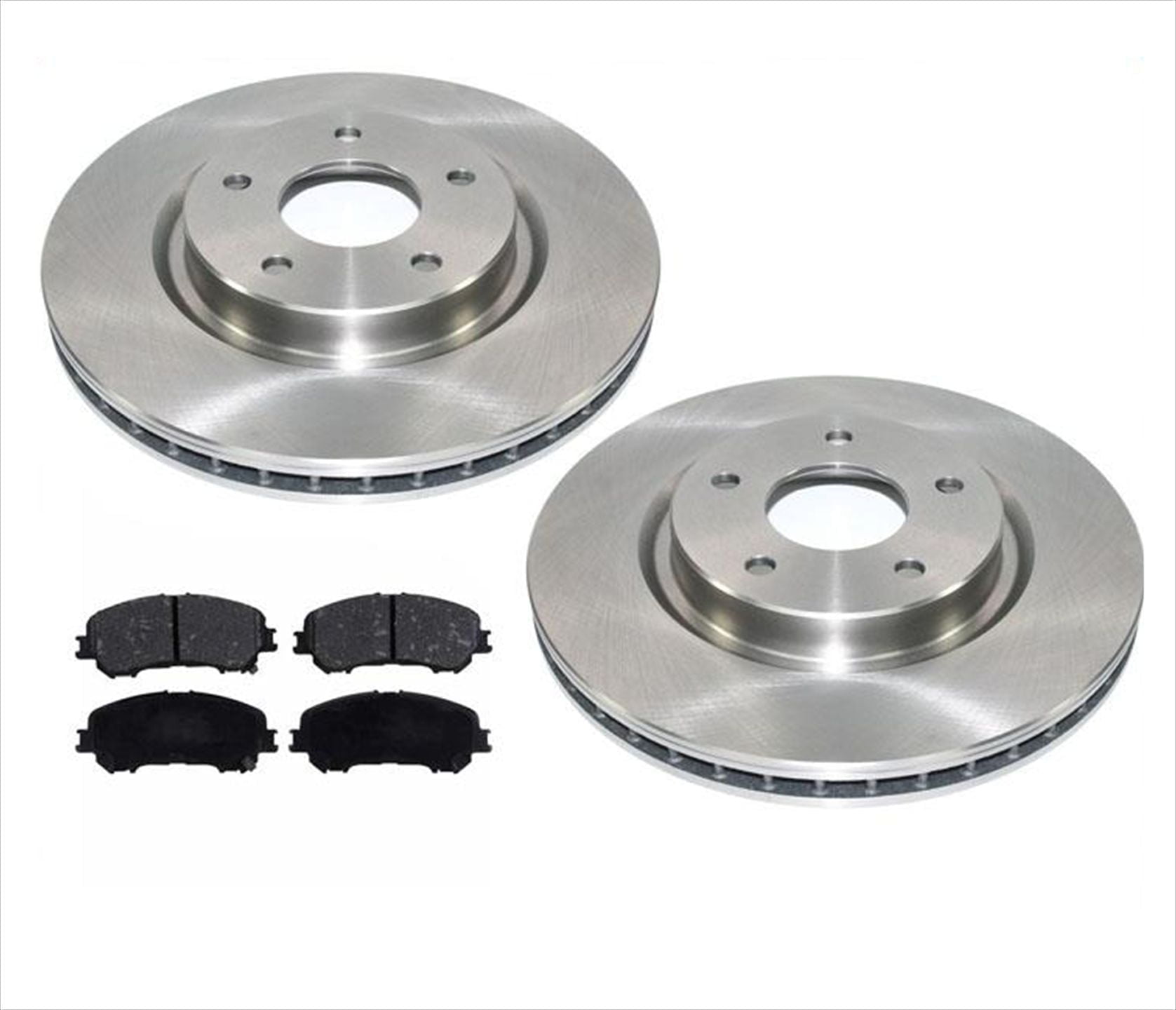 Front Disc Brake Rotors & Ceramic Pads 14-17 Nissan Rogue (with 2 Row Seating)