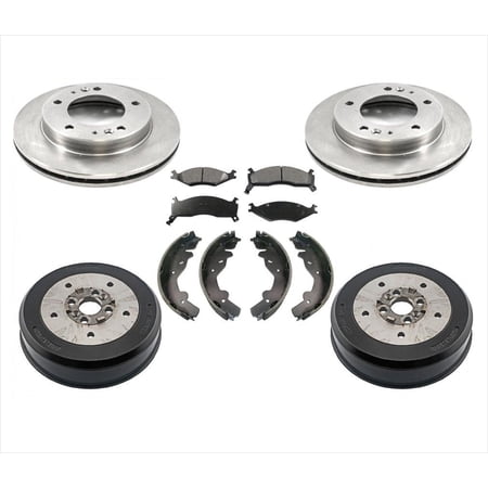 Front Disc Brake Rotors Pads Drums & Brake Shoes for Kia Sportage 1995-1997 6PCS