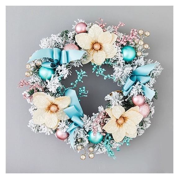 Front Door 40cm Christmas Wreath,Christmas Garland Decorations for Windows Winter Wreath Hanging Wall Decor,Artificial Christmas Wreath Decorations