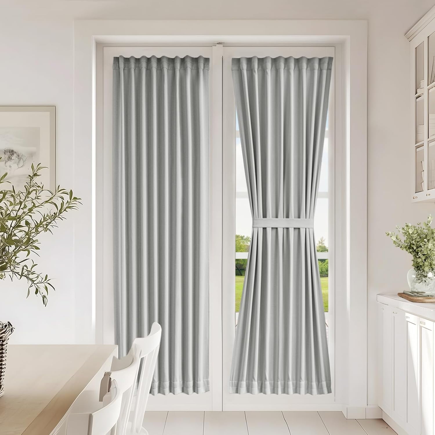 Front Door Curtains for Glass Window - Self Adhesive French Door ...