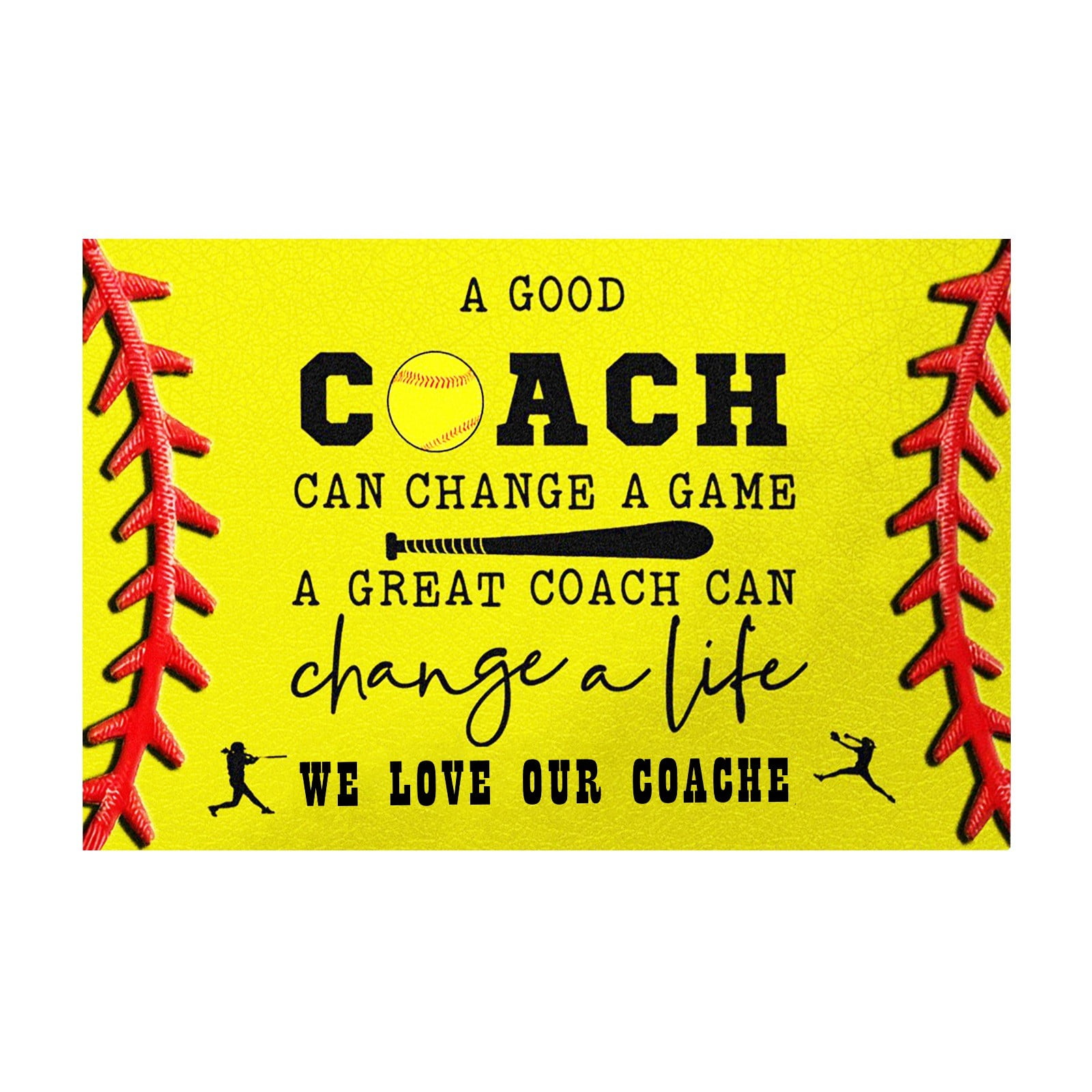 Front Door Game Mat Farmhouse Front Door Decorative Baseball