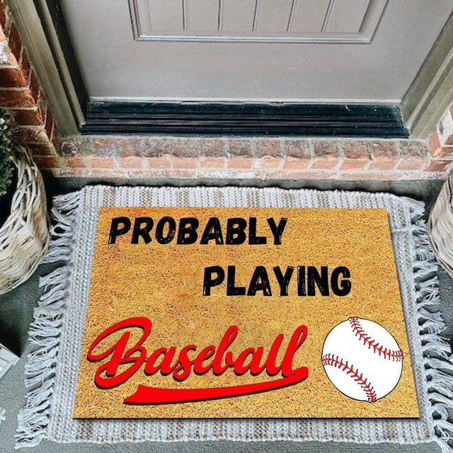 Front Door Game Mat Farmhouse Front Door Decorative Baseball