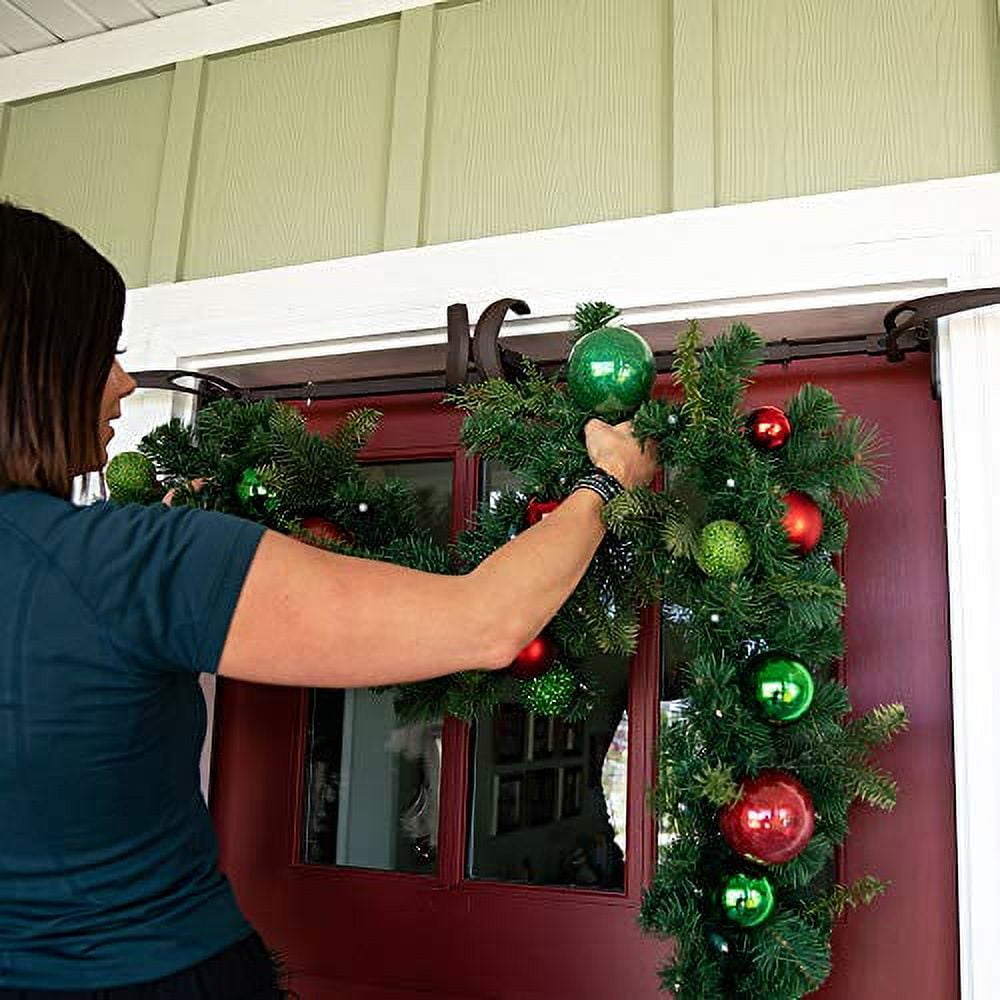 Adjustable Front Door Garland Hanger - No Screws Needed, 31.5 To 72 Inches, Heavy Duty For Wreaths & Lights