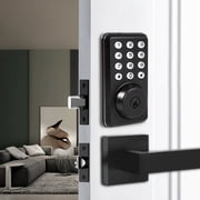 XIANJU Keyless Entry Door Lock Deadbolt with Doorbell, Electronic Keypad, Voice Prompt, Auto Lock, Anti-Peeping Password, Digital Code Door Lock, Matte Black