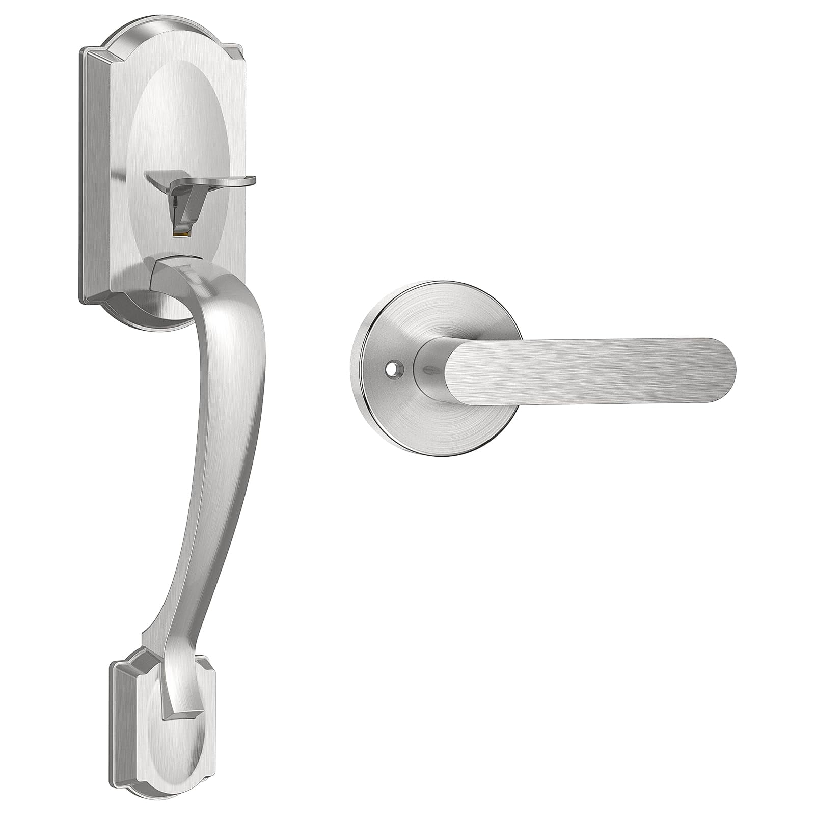 Front Door Handle No Lock, Entry Door Handle Exterior with Interior ...