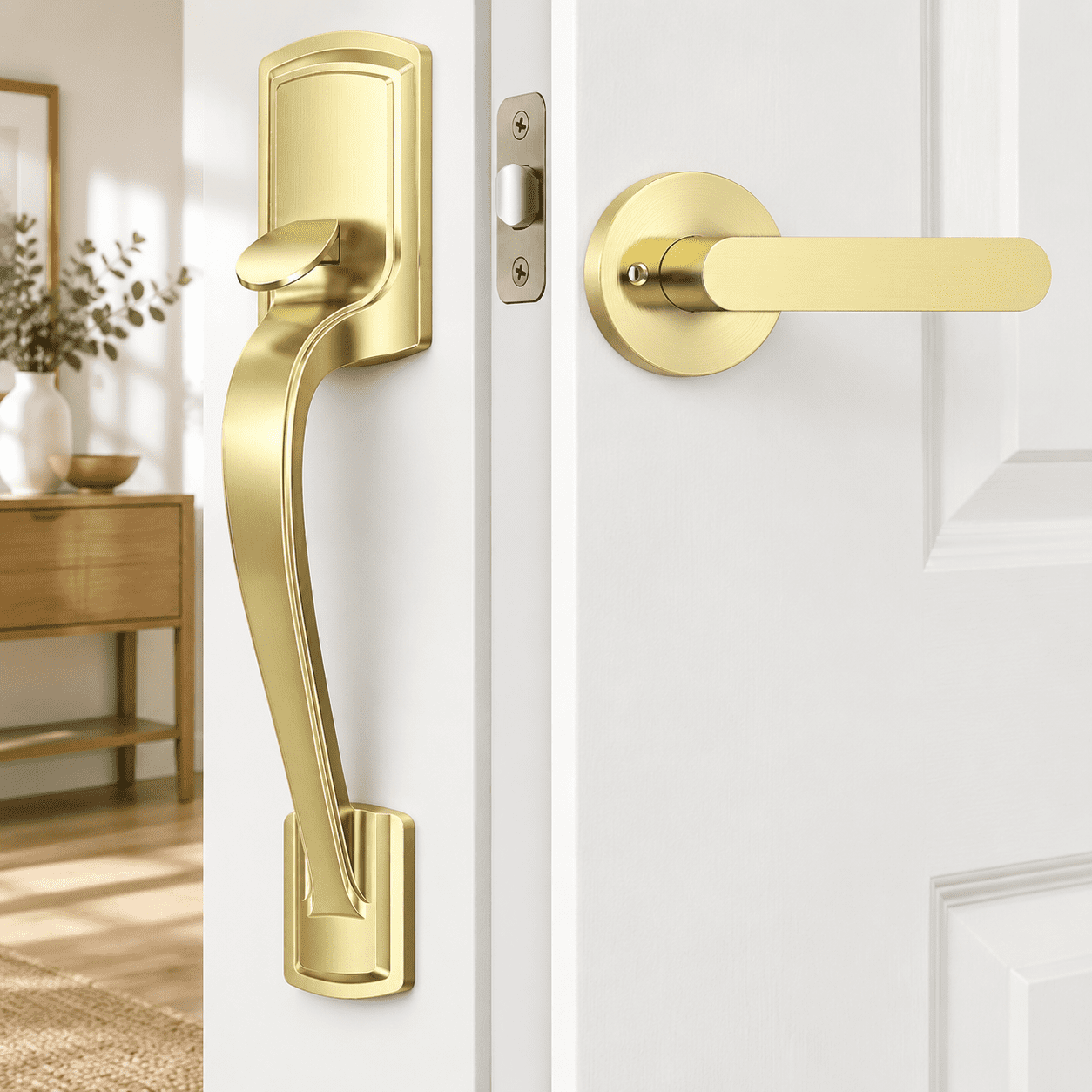 Slippers Heavy Front Door Handle No Lock Heavy Duty Set - Walmart.com