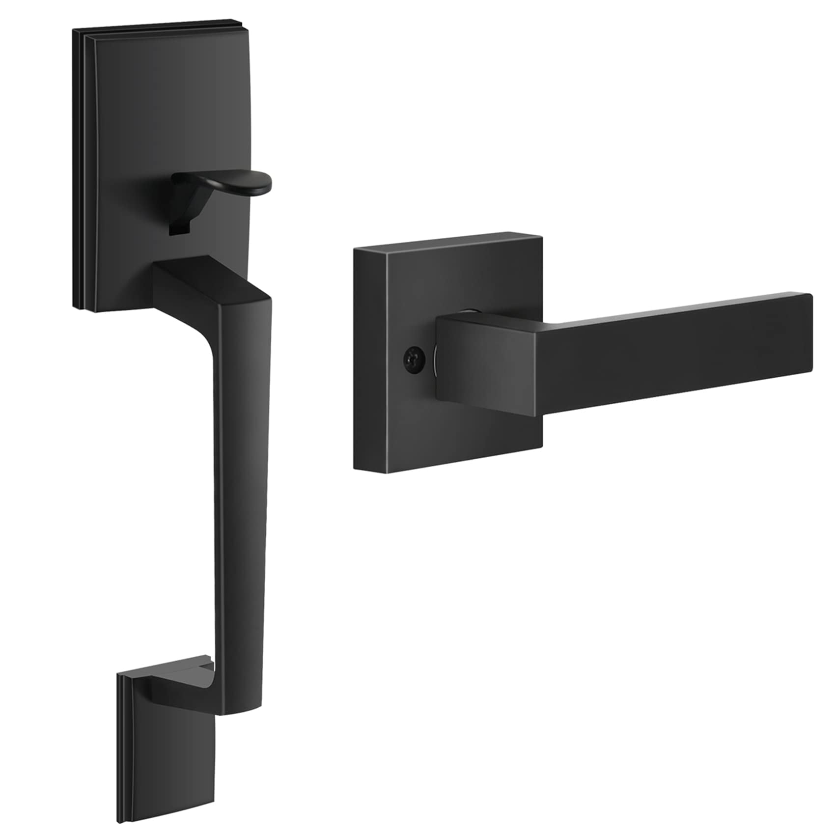 Colosus NDL833 Single Cylinder Handle Set With Lever – Iron Black Finish, Reversible For Left/Right Hand Doors