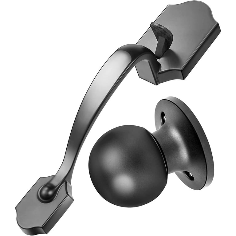 Front Door Handle with Orbit Knob for Entrance and Front Door,Matte Black