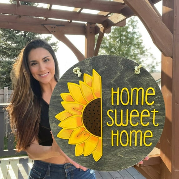 Front Door Hanging,Sunflower Welcome 3D Door Hanger Funny Door Hanger Farmhouse Door Hanger Rustic Welcome Sign Spring Festival Wooden Hanging Sign