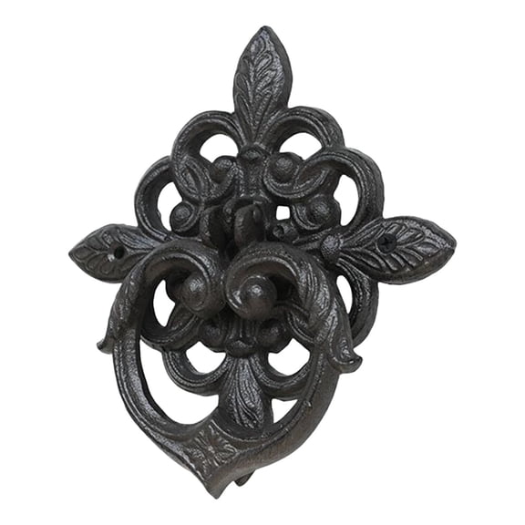 Front Door Knocker Door Pull Handle Gothic Cast Iron Petal Leaf Design Weatherproof for Antique Buildings Garden Gates