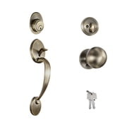 Front Door Lock Handle and Deadbolt Set,Entry Handleset Exterior with Interior Door Knob,Modern Style, Reversible for Left &Right Hand Door
