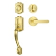 thumbnail image 1 of Front Door Lock Set, Brushed Gold Front Door Handle and Deadbolt Set, Vintage Exterior Door Lock Set, Door Handle Exterior Reversible for Right&Left Door, 1 of 7