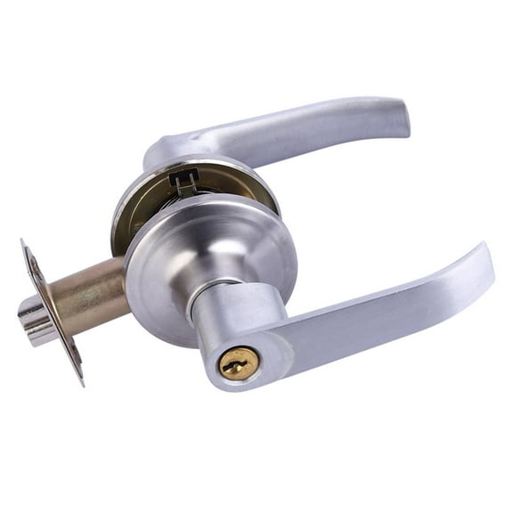 Front Door Lock Three Lever Handle Handles for Interior Doors House Room Kit Office Three-Bar Household Stainless Steel