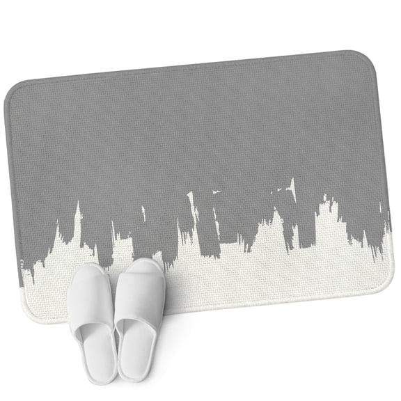 Front Door Mat 15.7"x23.6", Abstract Grey Non Slip Backing & Low Profile Doormats, Absorbent Muddy Dirt Trapper Door Mats for Front Back Door Entryway All-Weather Modern Minimalist Graffiti Artwork