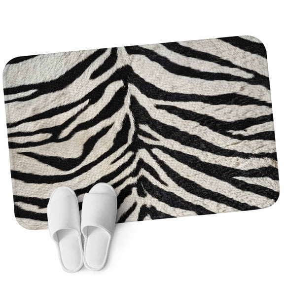 Front Door Mat 15.7"x23.6", Black White Zebras Non Slip Backing & Low Profile Doormats, Absorbent Muddy Dirt Trapper Door Mats for Front Back Door Entryway All-Weather Vintage Abstract Art