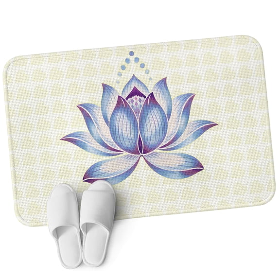 Front Door Mat 15.7"x23.6", Blue Lotus Flowers Non Slip Backing & Low Profile Doormats, Absorbent Muddy Dirt Trapper Door Mats for Front Back Door All-Weather Classic Love Heart Leaves Yellow\
