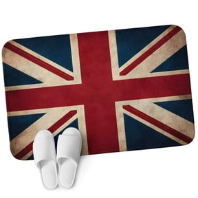 Front Door Mat 15.7"x23.6", British Flag Non Slip Backing & Low Profile Doormats, Absorbent Muddy Dirt Trapper Door Mats for Front Back Door All-Weather Vintage United Kingdom England Uk Flag