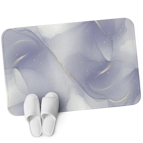 Front Door Mat 15.7"x23.6", Purple Marble Non Slip Backing & Low Profile Doormats, Absorbent Muddy Dirt Trapper Door Mats for Front Back Door All-Weather Modern Minimalism Abstract Aesthetic Art