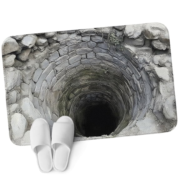 Front Door Mat 15.7"x23.6", Stone Tunnel Non Slip Backing & Low Profile Doormats, Absorbent Muddy Dirt Trapper Door Mats for Front Back Door Entryway All-Weather Well Hole Cottagecore Historical