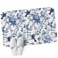thumbnail image 1 of Front Door Mat 15.7"x23.6", White Blue Spring Floral Non Slip Backing & Low Profile Doormats, Absorbent Muddy Dirt Trapper Door Mats for Front Back Door Entryway Summer Botanical Hummingbird, 1 of 9