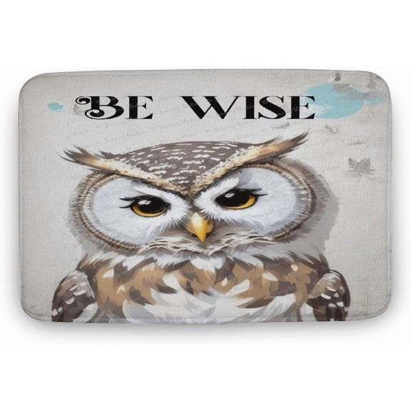 Front Door Mat, 16"x24" Spring Theme Indoor Outdoor Welcome Mat, Heavy Duty Low Profile Anti-Slip Entryway Rug for Home Entrance, Floor, Patio Entry & Mud Room, Owl Woodland Animal