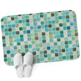 thumbnail image 1 of Front Door Mat 19.7"x31.5", Bohemia Geometric Non Slip Backing & Low Profile Doormats, Absorbent Muddy Dirt Trapper Door Mats for Front Back Door Entryway Modern Simple Aesthetic Checkered Green, 1 of 9