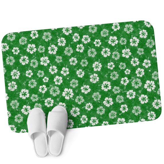 Front Door Mat 19.7"x31.5", Green Flowers Non Slip Backing & Low Profile Doormats, Absorbent Muddy Dirt Trapper Door Mats for Front Back Door Entryway Nature Farmhouse Botanical Wild Floral