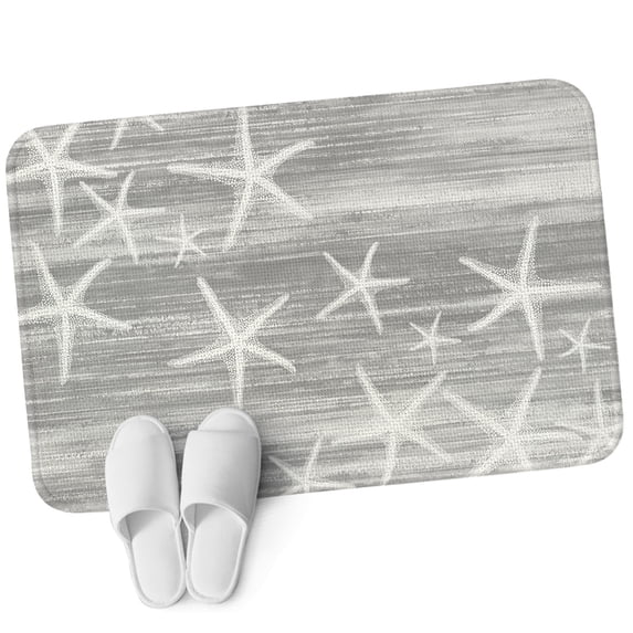 Front Door Mat 19.7"x31.5", Grey Starfish Coastal Non Slip Backing & Low Profile Doormats, Absorbent Muddy Dirt Trapper Door Mats for Front Back Door All-Weather Summer Beach Nautical Ocean Vintage