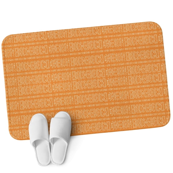 Front Door Mat 19.7"x31.5", Orange Non Slip Backing & Low Profile Doormats, Absorbent Muddy Dirt Trapper Door Mats for Front Back Door Entryway All-Weather Modern Geometric Abstract Art Aesthetics