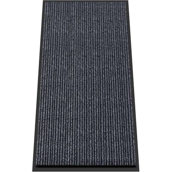 Front Door Mat, 2'x4' Indoor Outdoor Entrance Rug, Commercial Floor Mat Inside Outside Entrance, Heavy Duty Durable Welcome Mat, Rubber Backing Non Slip Outdoor Mats for Entryway,Dark Gray