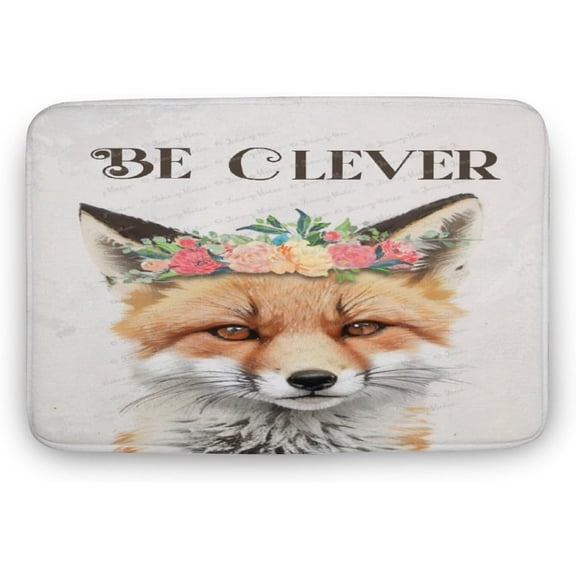 Front Door Mat, 20"x32" Tropical Theme Indoor Outdoor Welcome Mat, Heavy Duty Low Profile Anti-Slip Entryway Rug for Home Entrance, Floor, Patio Entry & Mud Room, Cute Fox