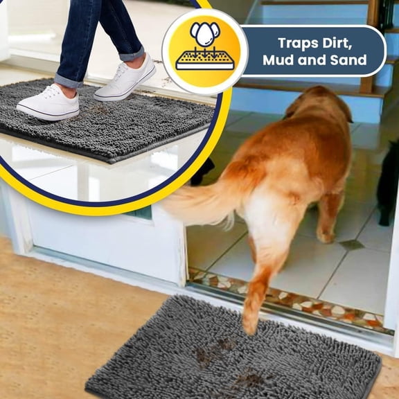 Front Door Mat 24 x 36 Microfiber Indoor Rug, Smart Savings Option, Non-Slip Quick Dry Entryway Floor Protection for Households