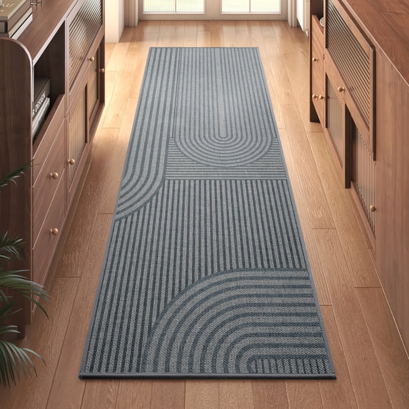 QiCaiJia Front Door Mat 24"x71", Gray Absorbent Muddy Dirt Resist Washable Non Slip Low-Profile Indoor Doormat, Easy Clean Welcome Entryway Door Mats