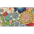 thumbnail image 1 of Front Door Mat, 30"x17" Flower Theme Indoor Outdoor Welcome Mat, Heavy Duty Low Profile Anti-slip Entryway Rug for Home Entrance, Floor, Patio Entry, Mud Room, Cute Mandala Floral Decor Doormat, 1 of 6