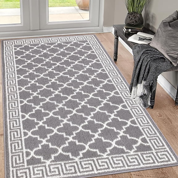 Front Door Mat 36x60, Low Profile Absorbent Runner Rug, Non-Slip Ultra Thin Floor Mat for Entryway & Indoor Use