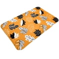 thumbnail image 1 of Front Door Mat, Bold Black and White Leaves Orange Indoor Mats for Bedroom Bathroom Kitchen, Floor Mat Non-Slip, Soft Carpet Floor Cover Machine Washable Entryway Mat - 20x31.5in, 1 of 6
