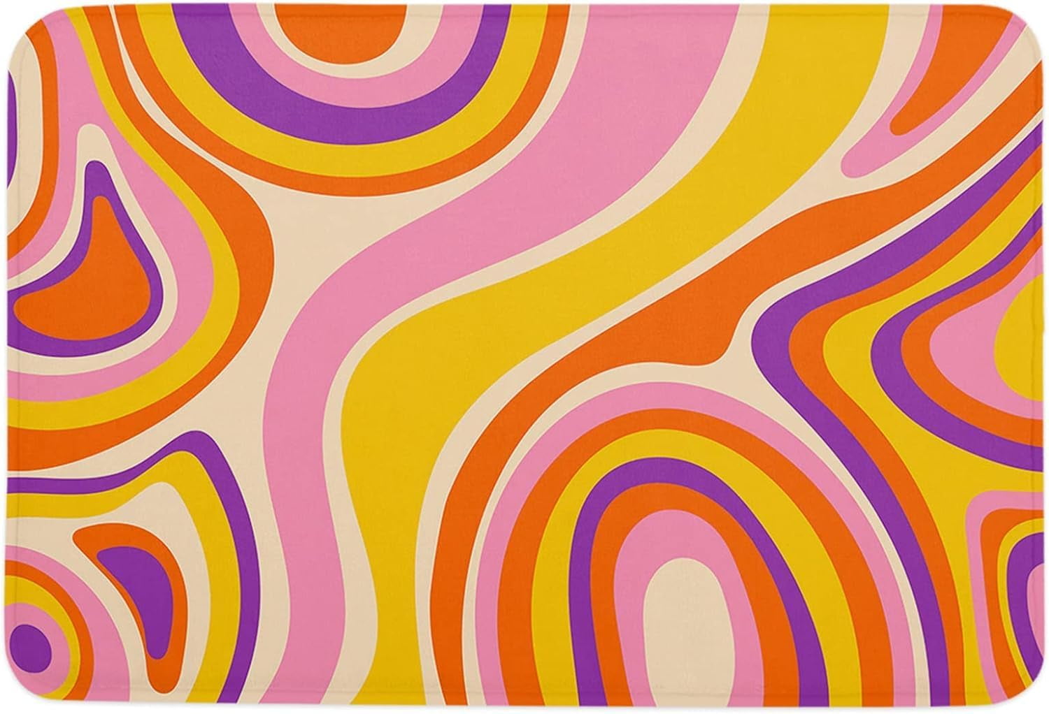 Front Door Mat Colored Marble Texture Yellow Orange Abstract Style