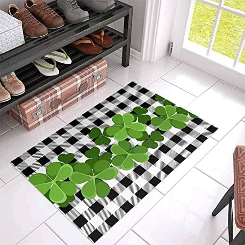 Front Door Mat Doormats St.Patrick Lucky Green Clover Leaves,NonSlip