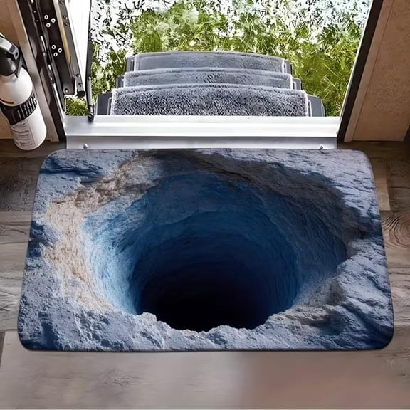 Front Door Mat Entrance, 3D Optical Illusion Rug, Welcome Mat, Vortex Illusion Floor Mat for Door Entrance, Bathroom, Stairs, playroom, Living Room, Thick Absorbent Non Slip16x24in A
