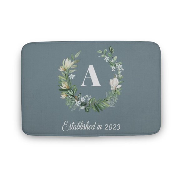 Front Door Mat,Entry Rug, Welcome Mat, Our First Home, Newlywed Gift ,Funny Door Mat Outdoor Decor,Indoor Door Mat,Coral Velvet Rug 17x 30