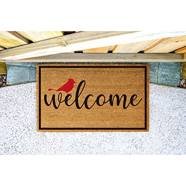 Front Door Mat Funny Cardinal Doormat Doormat with Red