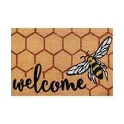 Front Door Mat Honey Bee Day Doormat Welcome Bee Kitchen Rugs Non Slip Washable 16x24IN Summer Door Mats Gifts for Housewarming Low-Profile Floor Mat for Yard, Garage, High Traffic Areas